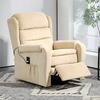 Riser Recliner Armchair Reclining To 160 Degrees with Footrest and Remote Control, In Velvet, 85x88x109 Cm, Cream