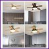 36/42/48 Full Spectrum Solid Wood Ceiling Fan Lamps Bedroom Mute LED Ceiling Fan Inch Electric Ceiling Fan Light