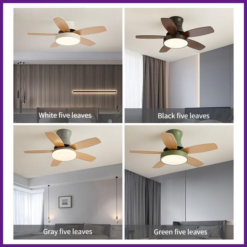 36/42/48 Full Spectrum Solid Wood Ceiling Fan Lamps Bedroom Mute LED Ceiling Fan Inch Electric Ceiling Fan Light