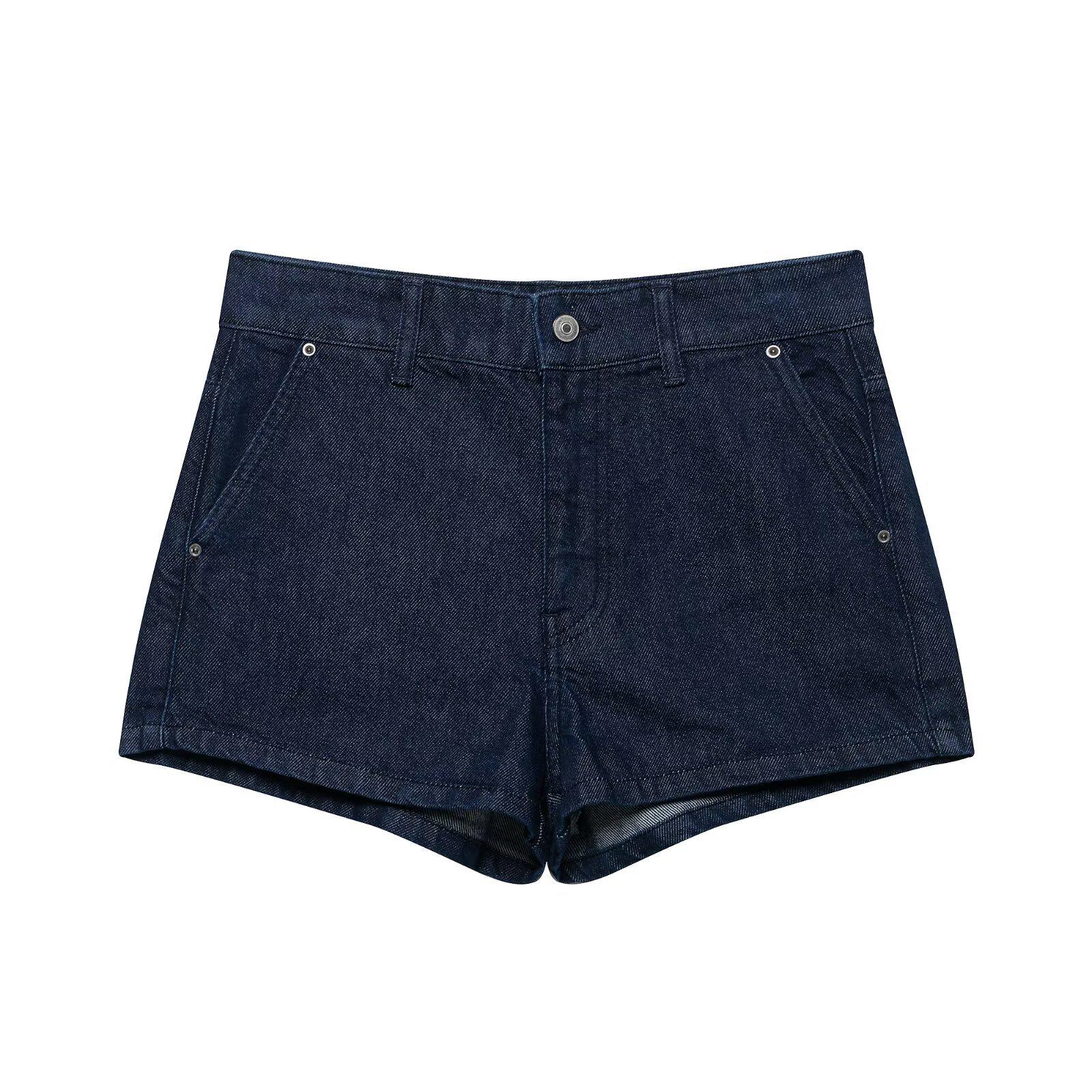 

Летний женский модный джинсовый комплект с карманами: куртка и шорты, 2025 Small