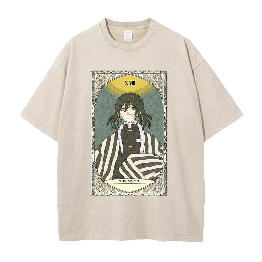 Demon Slayer Iguro Obanai Graphic Tshirt Men Women Clothing Short Sleeve Cotton T-shirts Vintage Washed Tee Harajuku T Shirt