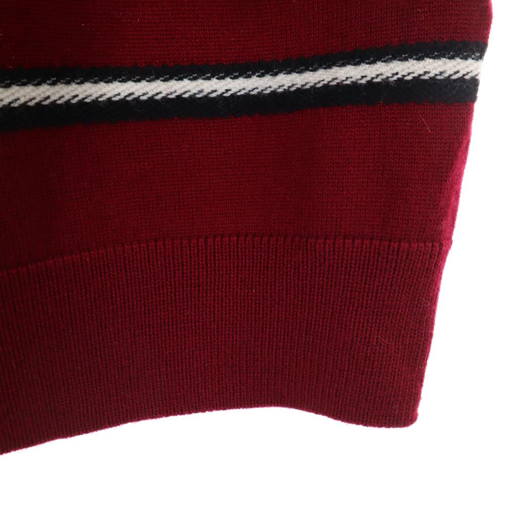LACOSTE wool Long sleeve sweater M Bordeaux series knit Men's Used