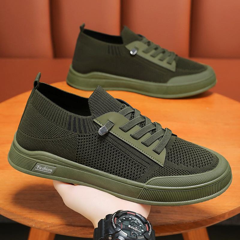 Fashion Plus Size 39-44 Shoes for Men Spring Summer Platform Mesh Breathable Comfortable Lace Up Sneakers Men Flats Non-slip Footwear