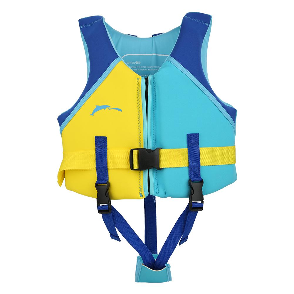 

Neoprene Blue Yellow Summer Children Life Jacket Fin Buoyancy Floating Safety Vest for Drifting Swimming M [18-20 kg]