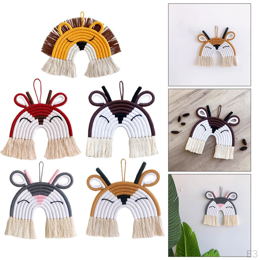 Decor Animal Macrame Wall Hanging, Hand Woven Decorative , Cute Nursery Decoration, for Festival