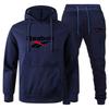 Fashion Printed Sweatshirt Pants Set Men Casual Sports Two-piece Head Thickened