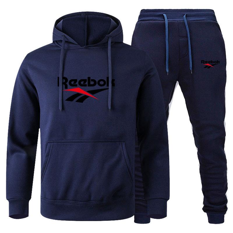 Fashion Printed Sweatshirt Pants Set Men Casual Sports Two-piece Head Thickened