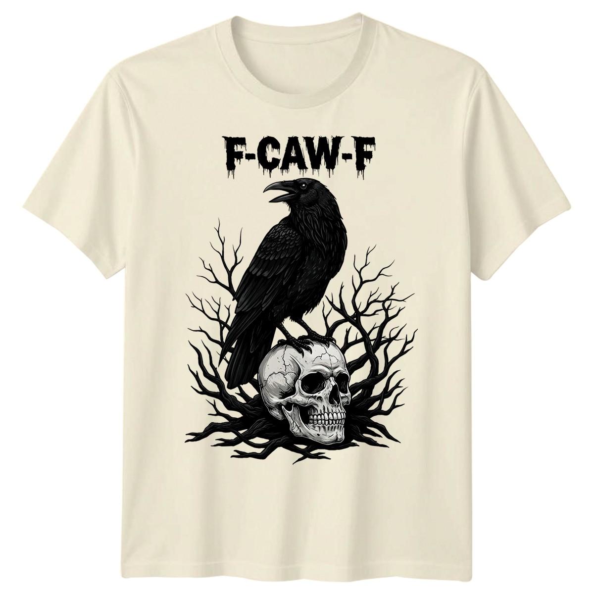 

F-CAW-F Смішна футболка з мемом про ворону, саркастична, готична, на Хелловін, для дорослих #15 XL