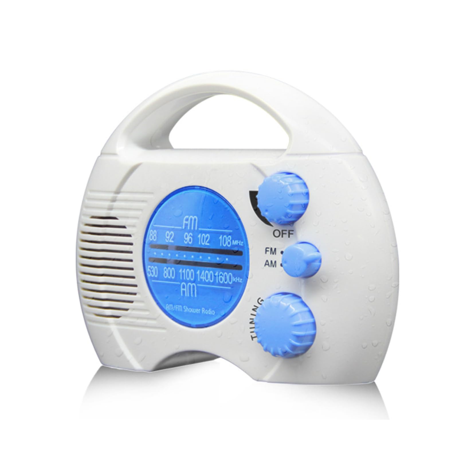 

Waterproof Shower Radio, Portable Bathroom Radio with Adjustable AM/FM Volume for Home Hot Tub Bathrooms and Outdoors, Easy Adjustment