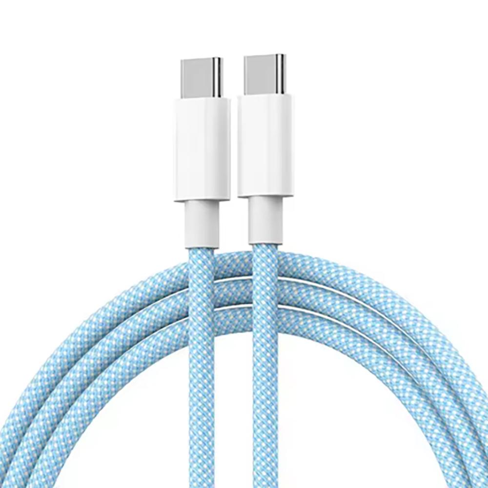 

1M 2M USB C To Type C Fast Charging 60W Mobile Phone Date Cable For Iphone15 For Samsung For Huawei Type C Braided Charger Cable 1m