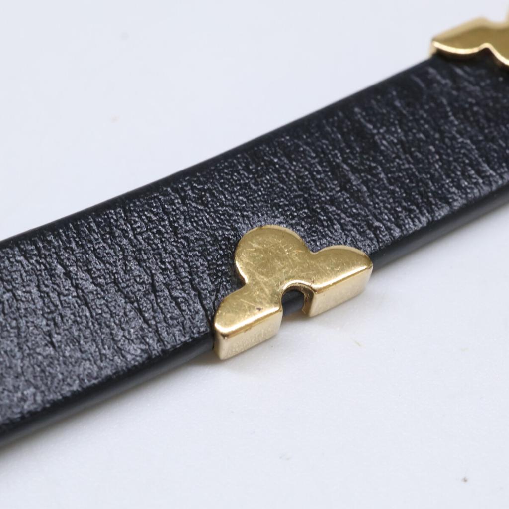 LOUIS VUITTON M6557 Brasserie Daily Monogram Bracelet 17 Black / goldUsed
