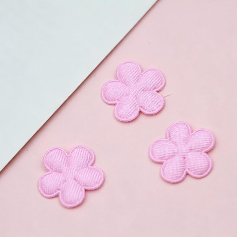 30Pcs Multicolored Fabric Flower Appliques 2CM Flower Charm Hair Accessories For Handmade Hat Bag Clothing Embellishment
