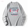 Maglietta Bianca Vintage con Logo Bandiera Budweiser Kv10809 Maniche Lunghe Top Morbido Lavato Vintage per Uso Quotidiano Grafica alla Moda