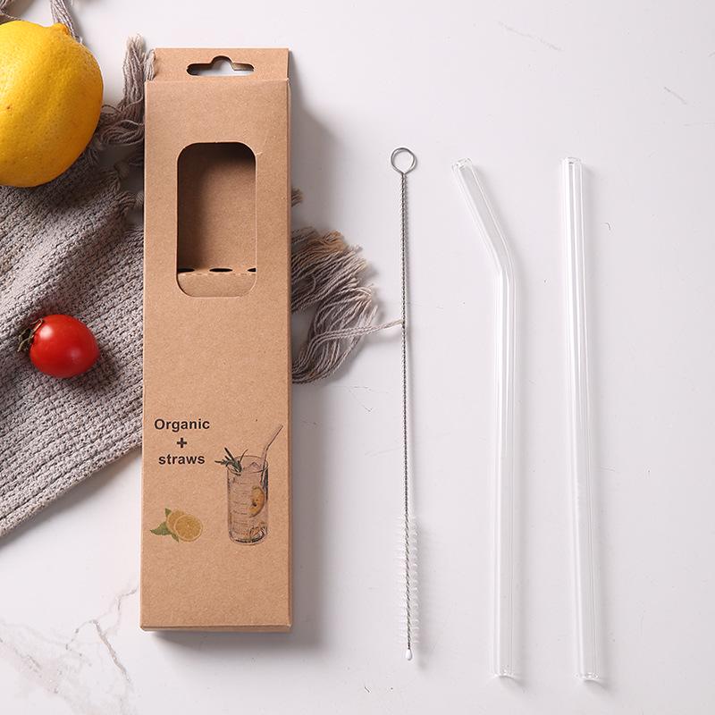 High-Temperature Resistant Transparent Glass Straw for Juice and Milk