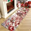 Vintage Christmas Runner Rug Candy Cane Peppermint Design Washable Anti Slip Mat Hallway Bedroom Farmhouse Decor