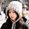 Knitted hat women's outdoor face is small, cold-proof and warm, ear protection hat, fashionable foreign hat