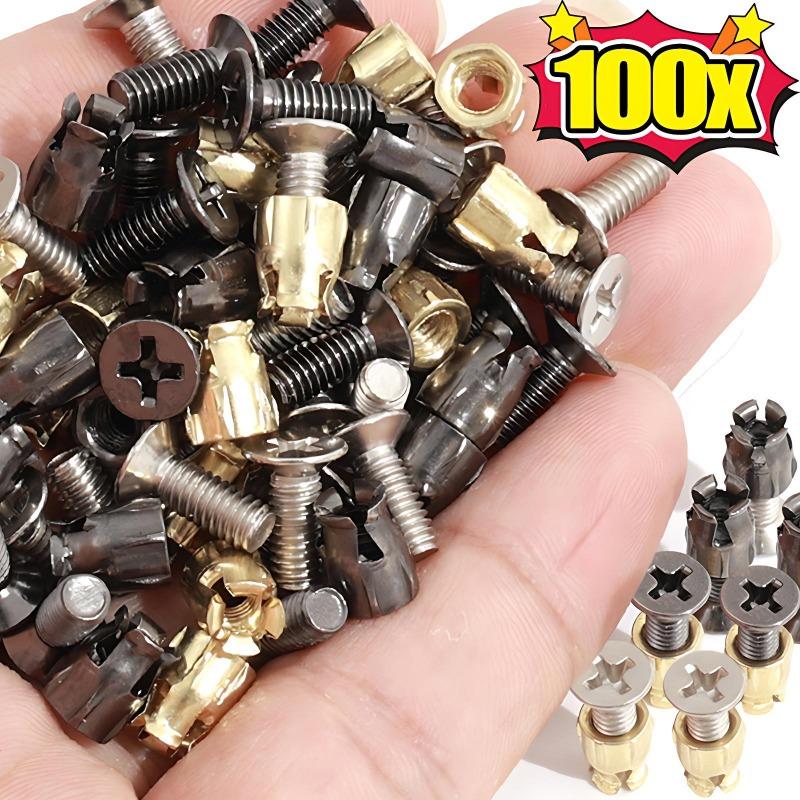 100/10x Strong Hardware Expansion Nut Cabinet Hinge Mounting Kit Sturdy Easy Install Tool Drawer Door Repair Fastener Furniture