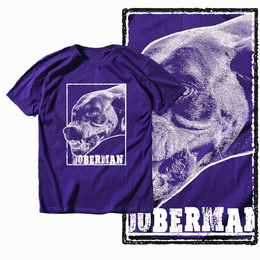 G59 Purple Cotton Men's Streetwear Dog GraphicT-shirt |  Big Size Cool Vintage O-neck Men's Tee Tshirt