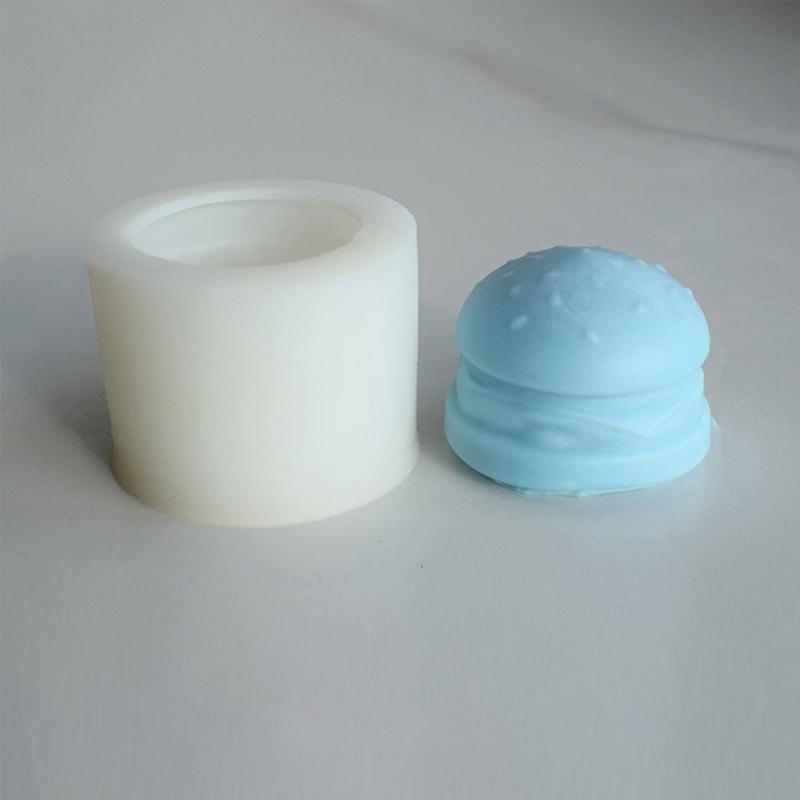 Soap Molds Scented Candle Mould Silicone Craft Moulds Hamburger Shaped Clay Mold Silicone Material for Hand-Making Lover