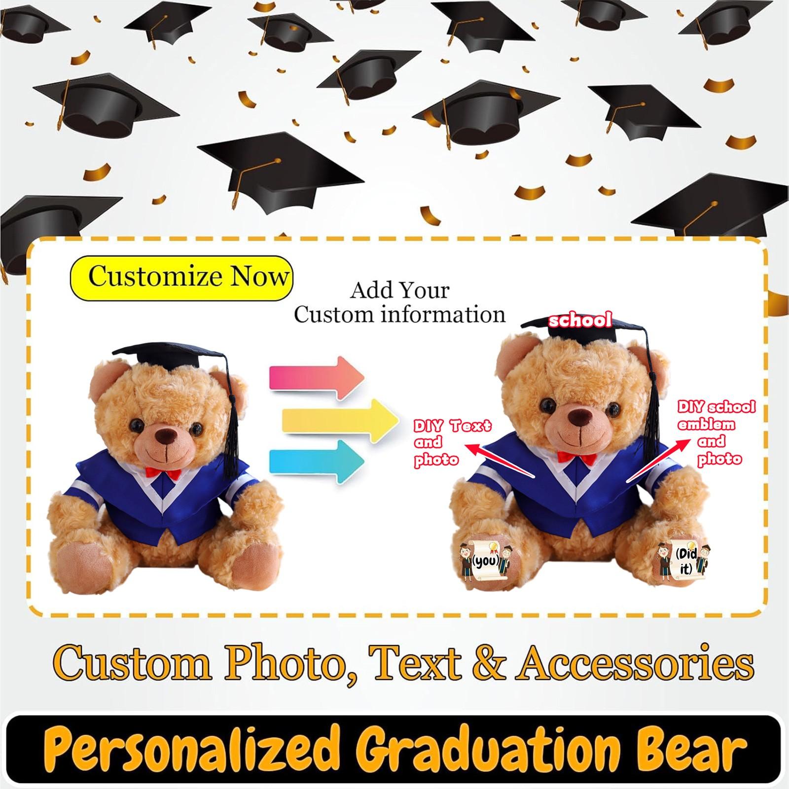 

Персонализированная плюшевая игрушка-выпускной медведь кукла подарок на выпускной сезон One Size