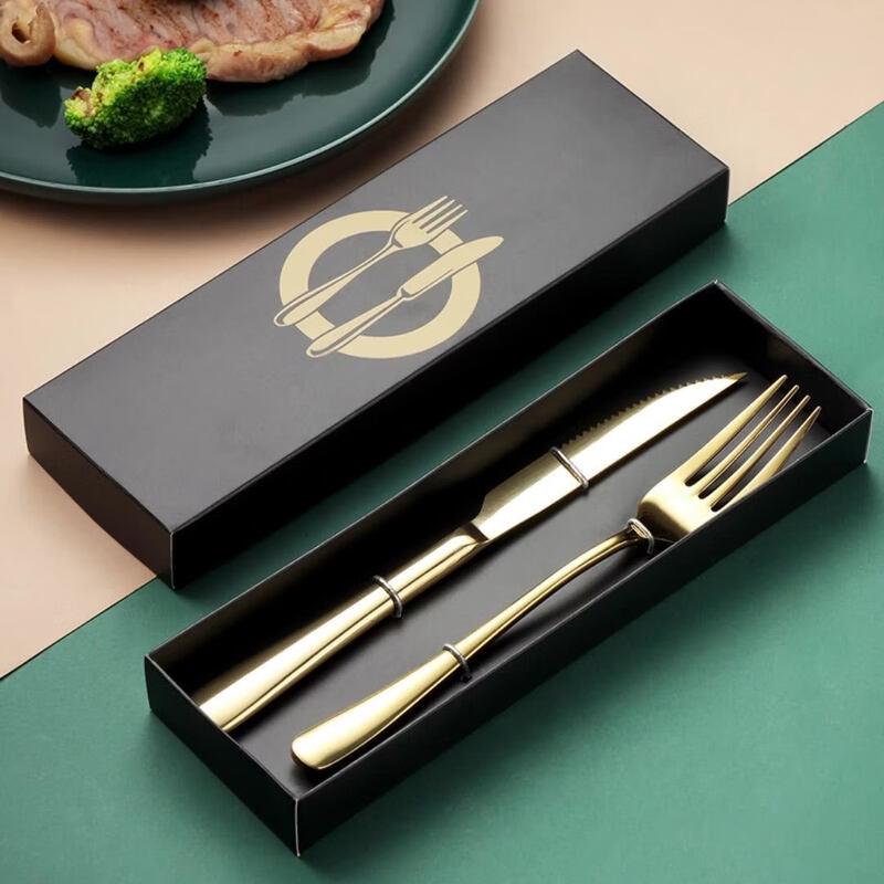 Abay Gold 304 Stainless Steel Steak Knife & Fork Set