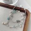 Luxury High Quality 925 Sterling Silver Natural Blue Stone Freshwater Pearl Beaded Bracelet for Women Summer Jewelry
