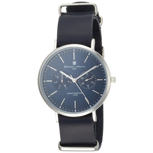 

Salvatore Marra Men s Slim Multi-Calendar Watch SM15117-SSNVSV, Blue, Officially Imported
