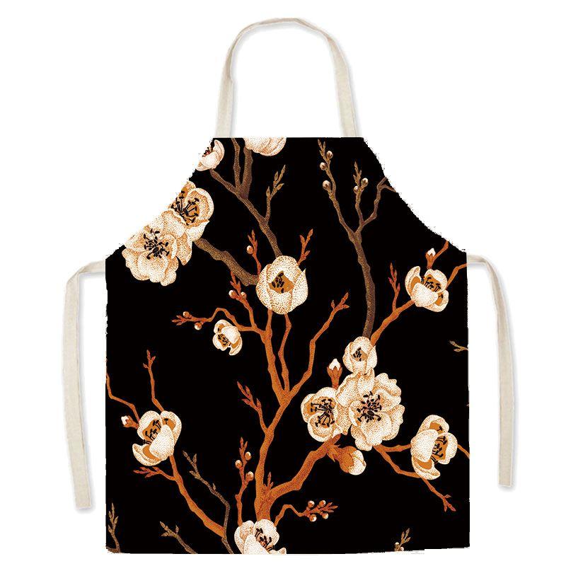 Pastoral Style Floral Series Kitchen Sleeveless Apron Color Floral Linen Apron Parent-Child Children'S Apron