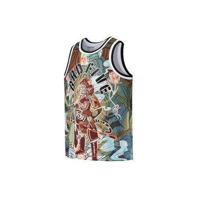 Li Ning Tiger Mountain Series Basketball Black Full Print Sleeveless Vest Men Tops AAYS005-1