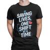 Saving Lives One Shift At a Time Novelty Graphic 100% Cotton T-Shirt Nurses Week Tees Tops For