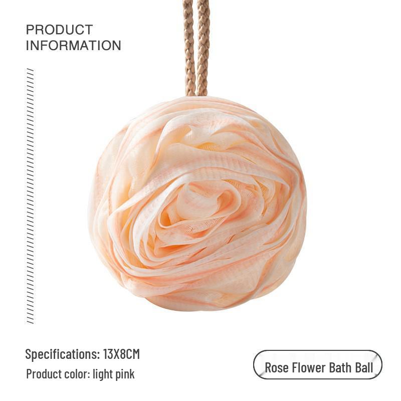 

70g Large Rose Bath Flower Ball, High-Grade Non-Dispersing Super Soft Loofah Scrubber Foaming Net