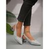 Scarpe da Lavoro da Ballo Basse con Strass Appuntati per Donna, Bocca Bassa Texture Metallica