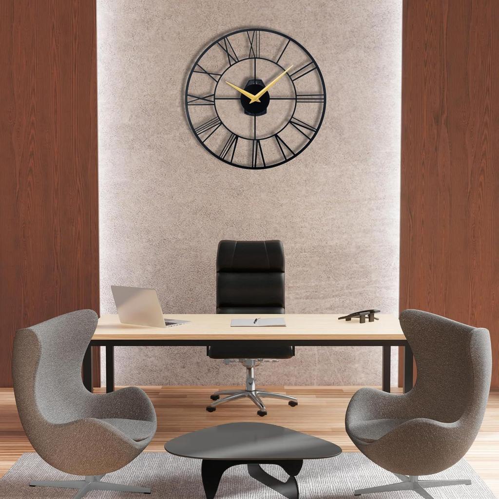 Metallic Wall Clock for Home, Office, Living Room, Bedroom, Kids Room and Kitchen | Big Size Stylish Latest Home Decor | (Battery Included)