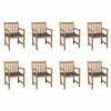 Exclusive House - Garden Chairs Set of 8 with Anthracite Cushions Teak Wood