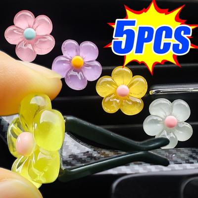 Car Air Outlet Decorative Clip Daisy Auto Air Conditioning Vent Crystal Daisy Resin Ornaments Car Interior DIY Decor Accessories