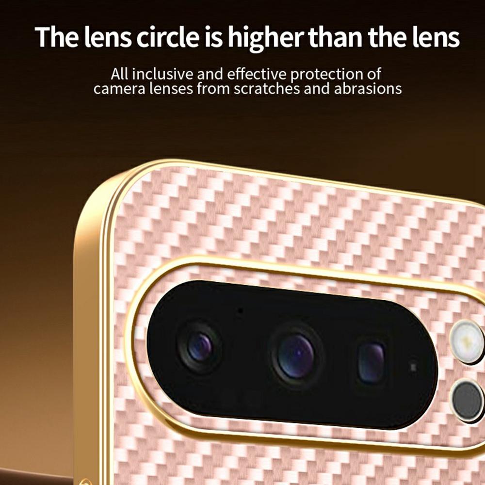 For Google Pixel 9 Pro Phone Case Carbon Fiber Textured Electroplated TPU Back Cover
