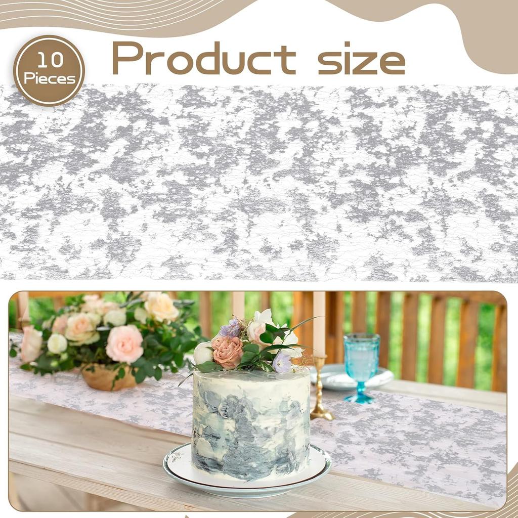 Mixweer 10 Pieces Metallic Table Runner 11 X 110 Inches Sequin Table Runners for Thin Mesh Decorations Party Wedding Birthday Bridal Shower