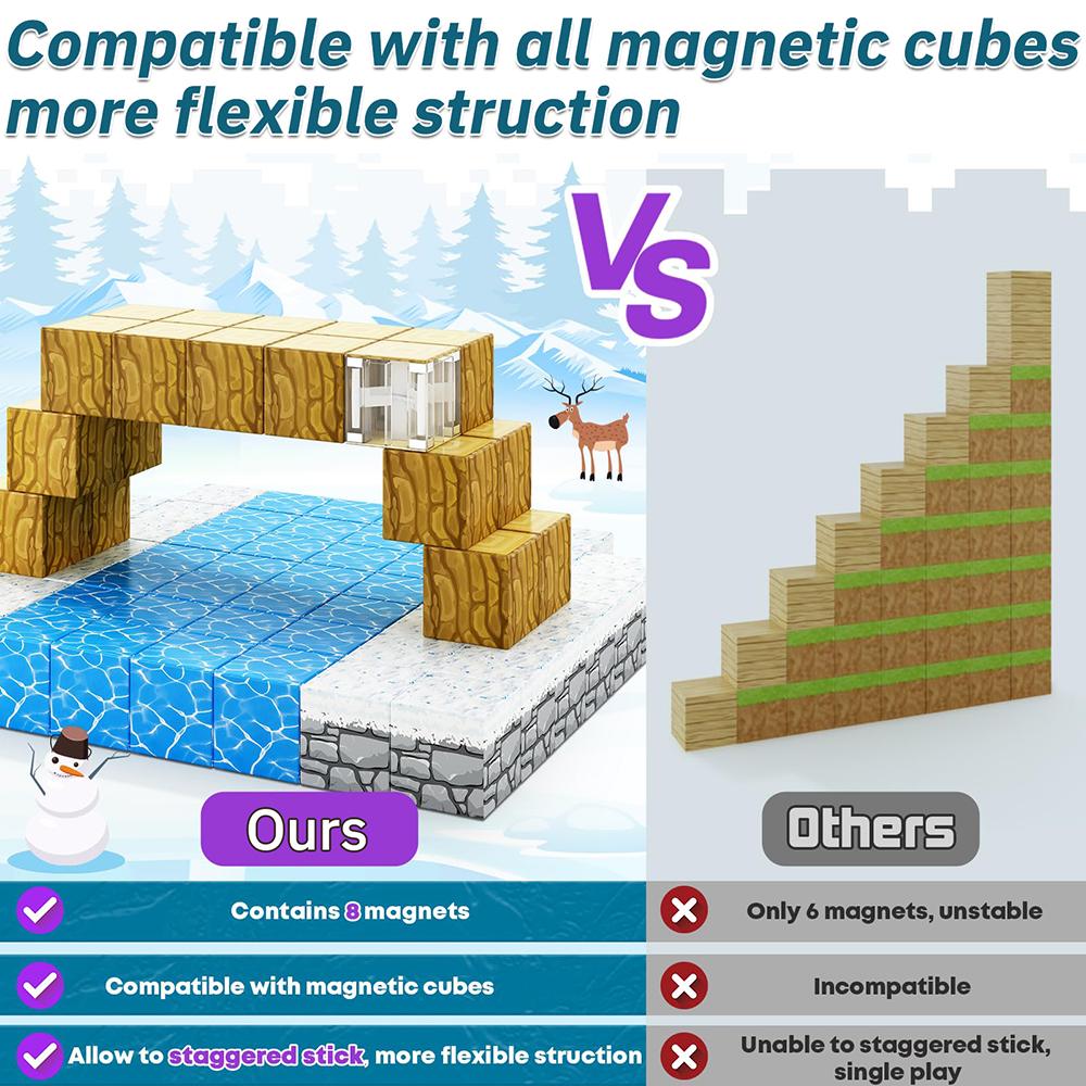 Magnetic Building Blocks Magnet Cube Set For Boy Girl Kid Diy Model Children Stem Montessori Sensory Toys Gift