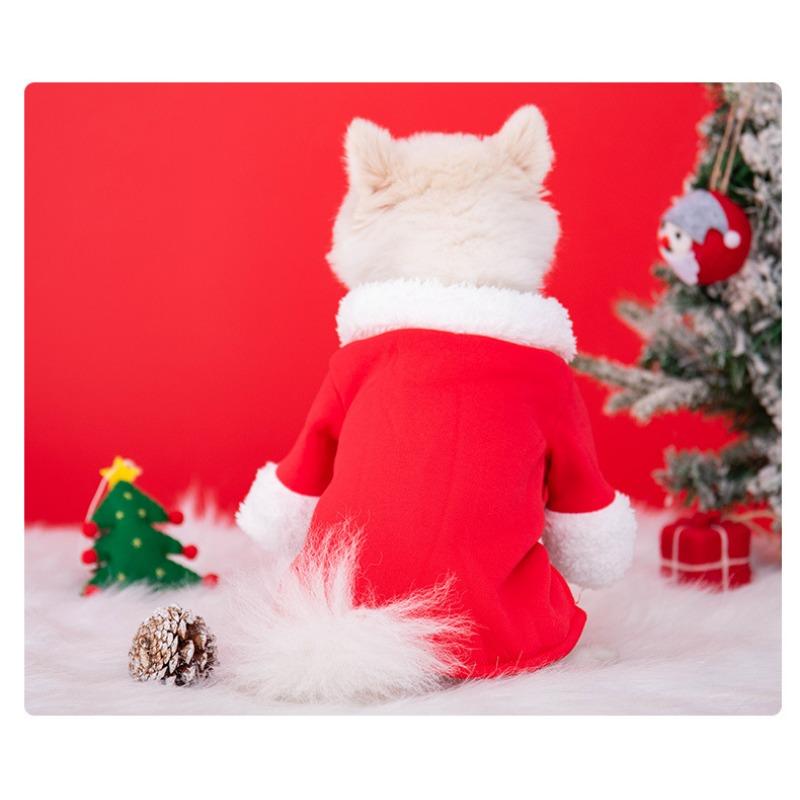 Neue Weihnachtsmann Hunde Kleidung, Zweibeinige Weihnachtsoutfits, Haustierkleidung, Welpen Weihnachtsmantel