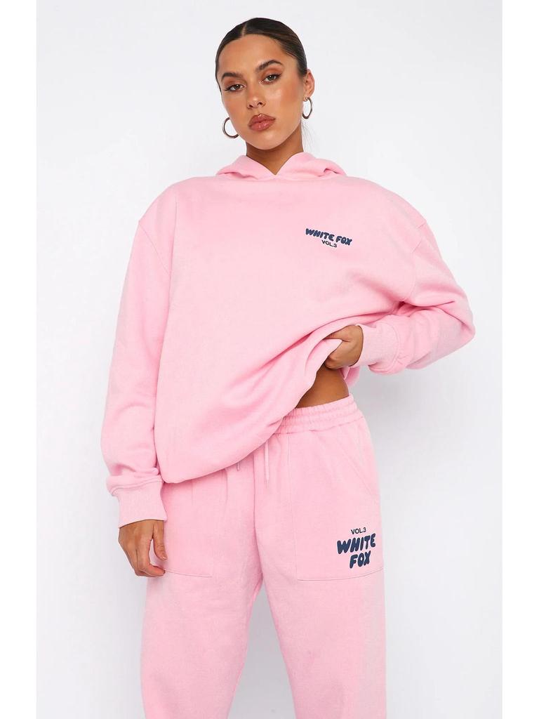 Conjunto de Sudadera con Capucha de Forro Polar para Mujer de Tendencia Americana y Pantalón de Chándal - Estilo Hip Hop Skateboard