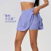 New Pleated Leg Length Yoga Shorts Skirt Women's Fake Two Anti-light Tennis Sports Skirt S