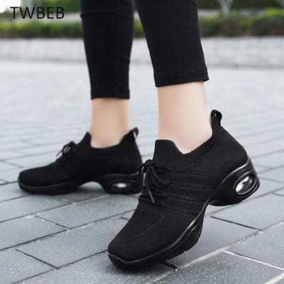 Zapatillas de Moda Zapatos de Baile para Mujer ing Malla Tejida Cómodos Zapatos de Baile Jazz Moderno Niñas Damas Zapatos Deportivos para Exterior