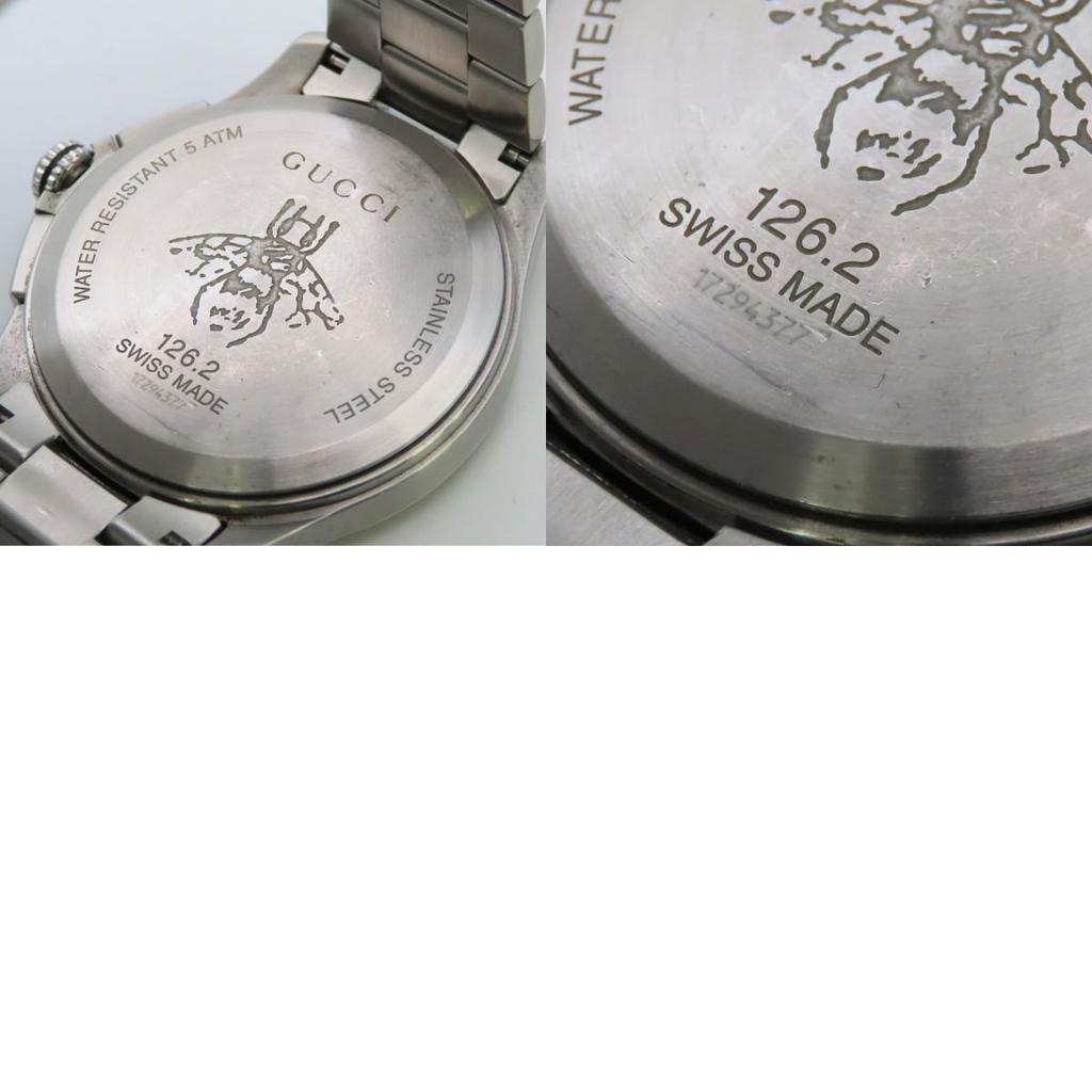 Used GUCCI Watches G Timeless Chronograph 126.2 Stainless Steel Silver Bee