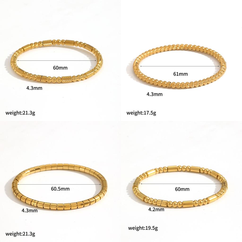 Retro Stainless Steel Bracelet For Ladies With Electroplated Finish For Casual Wear