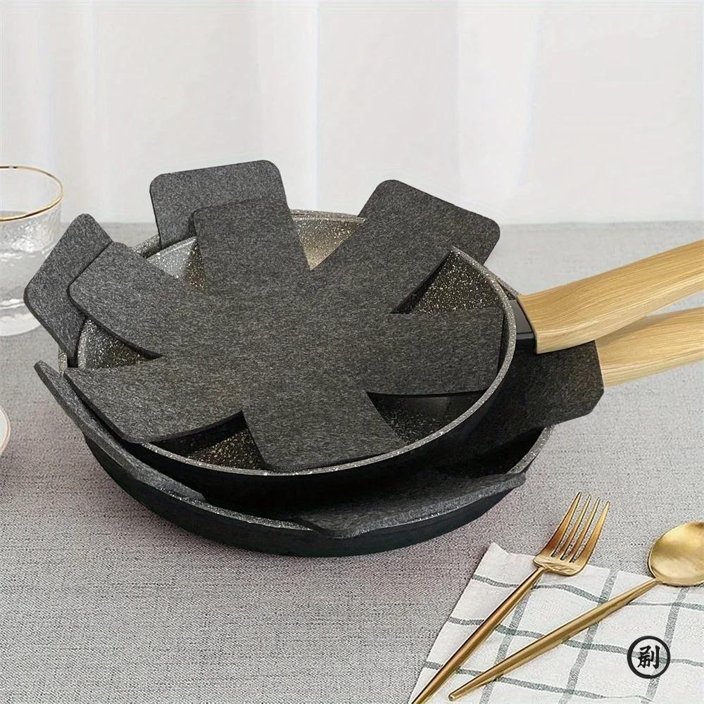 6 Pcs Pot and Pan Protectors Non-woven Pot Dividers Pad 3 Sizes Pans Separator Pads for Protecting Separators Pads Cookware