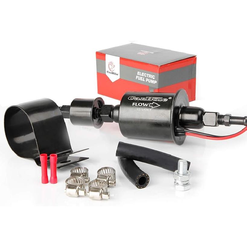 CarBole Universal Micro Electric Fuel Pump Inline Low Pressure Pump E8012S 12V, 5-9 PSI,30 GPH,5/16 Inch