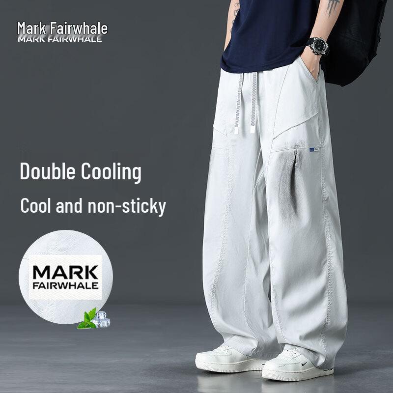 

MARK FAIRWHALE Men s Summer Thin Tencel Lyocell Quick-Dry Casual Pants 5XL