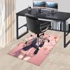 1pc Pink Ribbon Heart Office Chair Mat - Anime Cat Girl Design, Non-Slip Carpet for Home Decor, Suitable for All Seasons, Perfect Gift for Fans.Q077