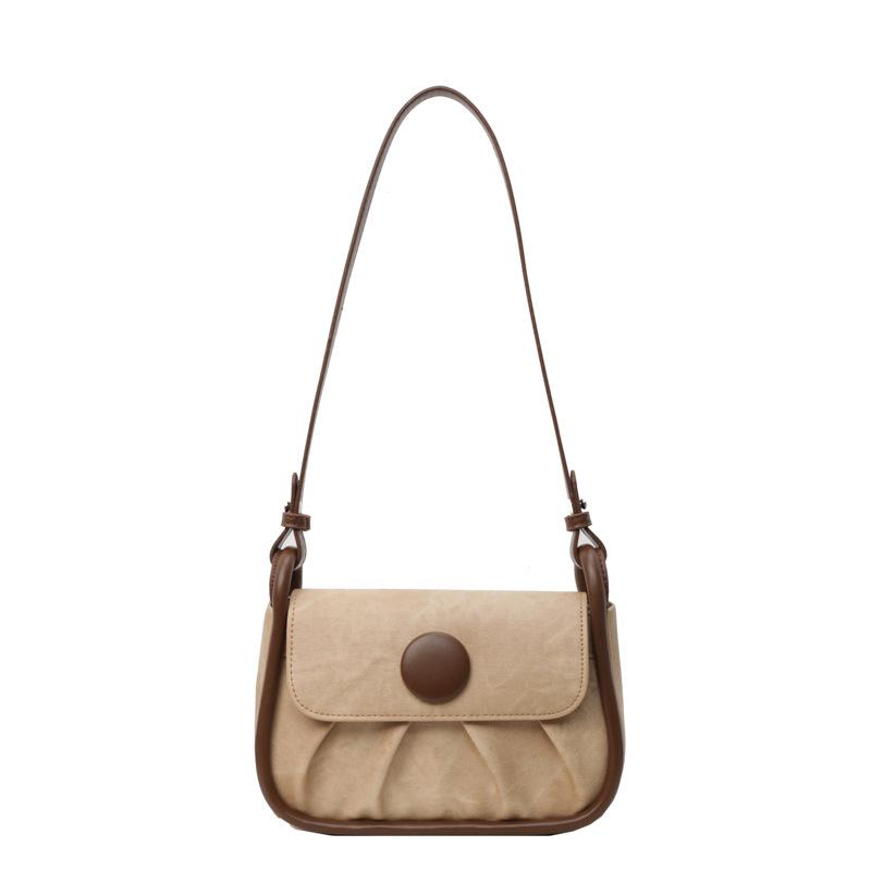 

New summer casual commuter small square bag simple shoulder bag pleated contrasting color messenger bag girls bag