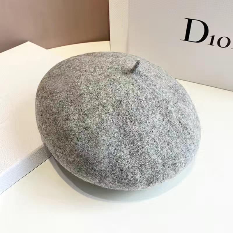 Boina de Lana 3D Engrosada: Sombrero Estilo Retro que Favorece el Rostro para Otoño/Invierno